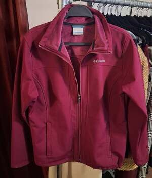 Columbia Women's Acorn Cottage Softshell Jacket Size L Maroon Berry Full XL6115